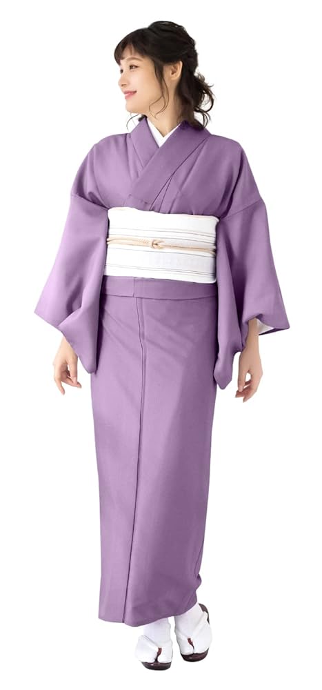 Amazon | [KYOETSU] [キョウエツ] 着物 洗える 単衣 色無地